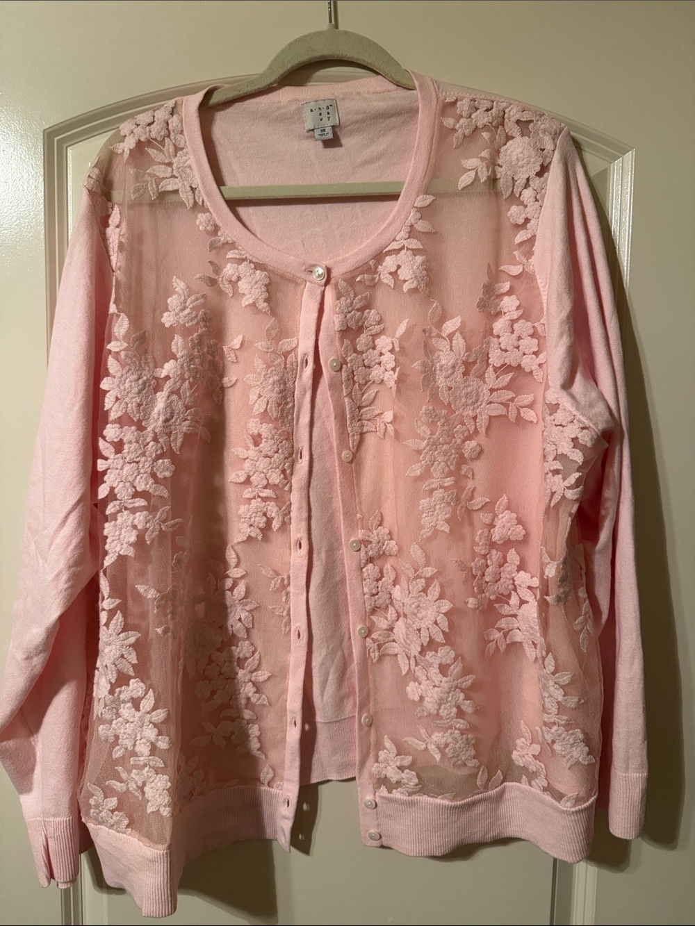 A NEW DAY Sheer Lace Front Cardigan 3X